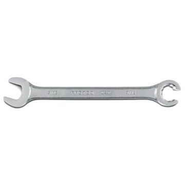 Double End Flare Nut Combination Wrench, 9/16 in, Non-Ratcheting, 12 Points, 6-15/16 in lg, 15 deg