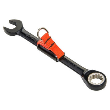 Non-Reversible Combination Wrench, 7/16 in, Ratcheting, 12 Points, 6-1/2 in lg, 15 deg