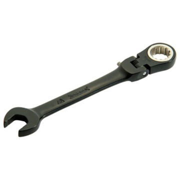 Locking Flex Head Spline Combination Wrench, 5/16 in, Ratcheting, 12 Points, 5 in lg, 15 deg