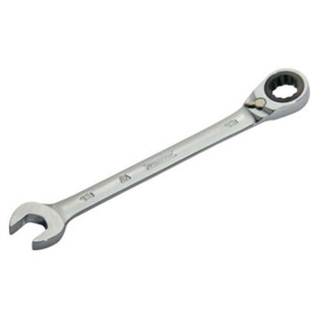 Reversible, Spline Combination Wrench, 6 mm, Ratcheting, 12 Points, 5 in lg, 15 deg