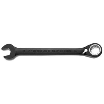 Reversible, Spline Combination Wrench, 16 mm, Ratcheting, 12 Points, 8-1/4 in lg, 15 deg