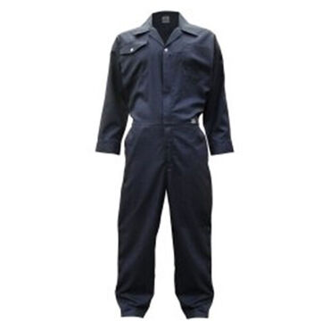 Safety Coverall, L, 65/35 Polyester/Cotton Fabric