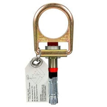 Concrete Anchor D-ring, 310 Lb, 12 Mm Ring Dia, Zinc Plated Steel