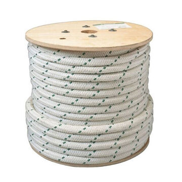 Double-Braided Composite Rope, 9/16 in Outside dia, 1200 ft lg, 4000 lb, Nylon/Polyester