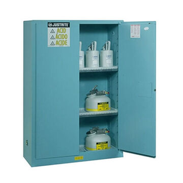 Safety Corrosive Cabinet, 45 gal, 65 in ht, 43 in wd, 18 in dp, 18 ga Steel