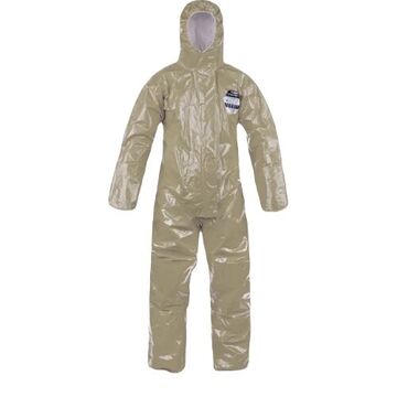 Elastic Hood Coverall, Khaki, Polymer Film