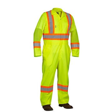 Safety Flaggers, Unlined Coverall, Lime