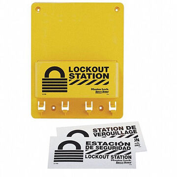 Compact Lockout Station, 9.75 in ht, 7.75 in wd, 3.38 in dp, Yellow