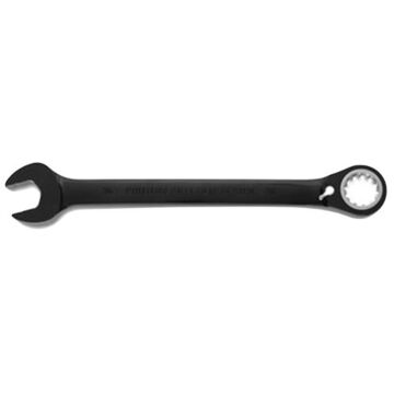 Reversible, Spline Combination Wrench, 36 mm, Ratcheting, 12 Points, 19-1/4 in lg, 15 deg