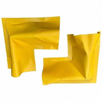 Spill Containment Berm Corner, 12 in lg, 4 in ht, 7.25 in wd, Open-Cell Foam, Vinyl, Yellow