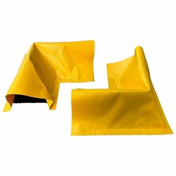 Spill Containment Berm Corner, 15 in lg, 6 in ht, 9 in wd, Open-Cell Foam, Vinyl, Yellow