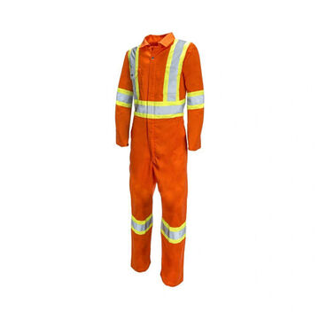 Hi-vis Traffic, Safety Coverall, Orange, Poly/cotton