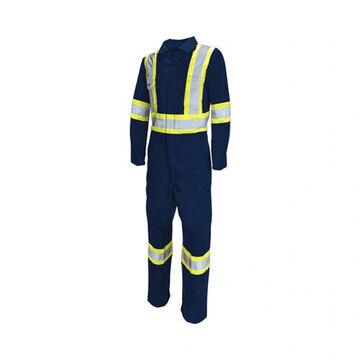 Hi-vis Traffic, Safety Coverall, No. 48, Navy Blue, Poly/cotton