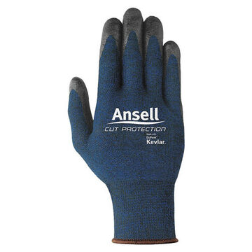 Gloves Coated Cut Resistant Sleeve, Nitrile Palm, Blue/black, Kevlar/intercept