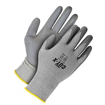 Gloves Sleeve Cut Resistant, Polyurethane Palm, Gray, Fiberglass/hppe Fiber