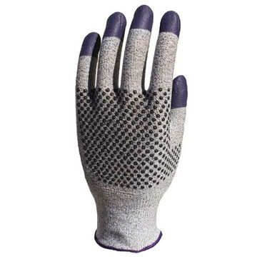 Cut Resistant Sleeve, M, Nitrile Palm, Purple, White, Black, Ambidextrous, Dyneema® Fabric