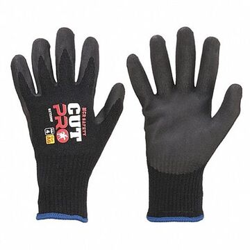 Cut Resistant Sleeve, Nitrile Foam Palm, Black, Hppe Knit