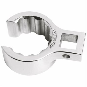 Flare Nut Crowfoot Wrench, 5/8 In, Single End, 12 Points, 1-3/4 In Lg, 3/8 In Drive