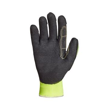 High Visibility Cut Resistant Gloves, Goatskin Leather Palm, Lime Green, Black, Tenactiv™ Yarn