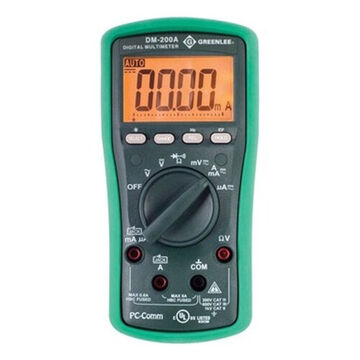 Digital Multimeter, 1000 VAC, 8 A, 600 ohm to 60 mohm, Backlit LCD