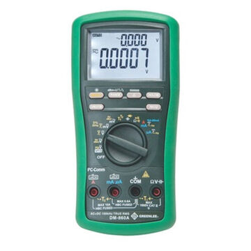 True RMS, Calibrated Digital Multimeter, 1000 VAC, 10 A, 10 to 50 Mohm, Backlit LCD