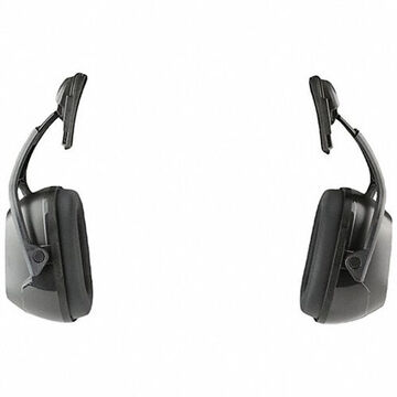 Hard Hat-Mounted Dielectric Earmuff, 27 db, Black Cup, Silver Band