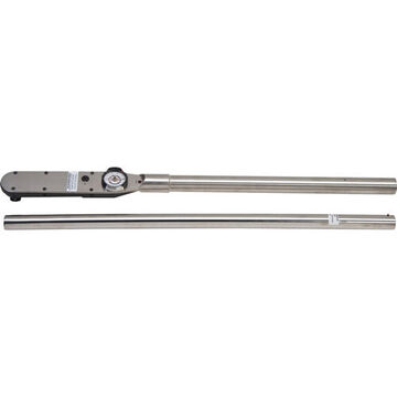 Dual Scale Dial Torque Wrench, 1 in Drive, 200 to 1000 ft-lb, Fixed/Ratcheting, 20 ft-lb, 74-1/4 in lg