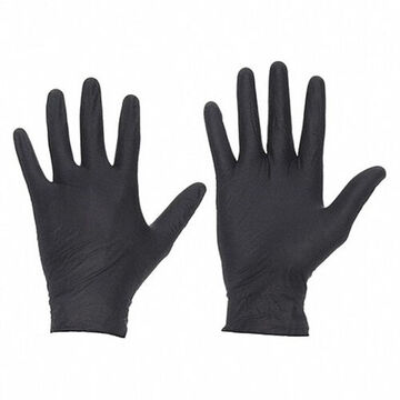 Ambidextrous Disposable Gloves, Nitrile Palm, Black, Nitrile
