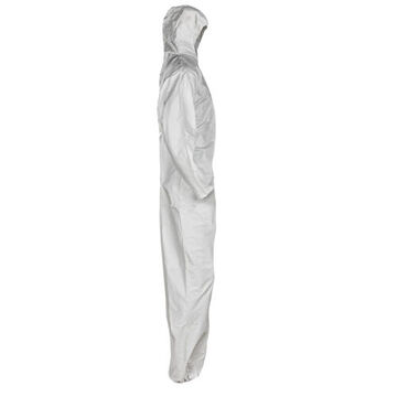 Coverall Hooded Disposable, 3xl, White, Microporous Film