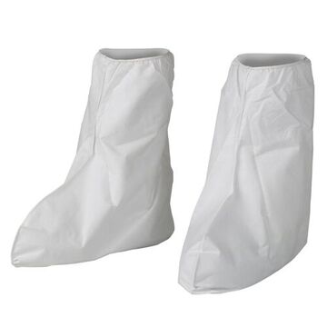 Disposable Shoe and Boot Cover, Universal, 17 in ht, White, Elastic