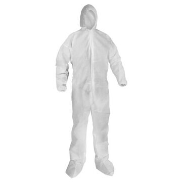 Hooded Disposable Coverall, 2XL, White
