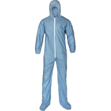 Combinaison jetable à capuche attachée, 3XL, bleu