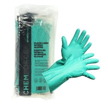 Forcefield Disposable Gloves, M, Green/Teal, Nitrile