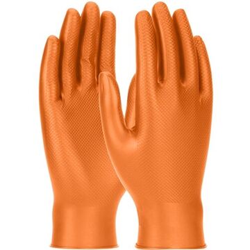 Disposable Gloves, Orange, Nitrile
