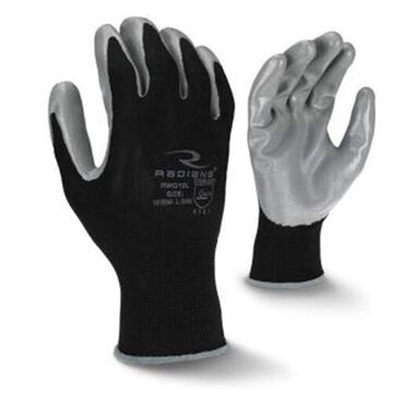 Disposable Gloves, XL, Nitrile Palm, Black, Nitrile
