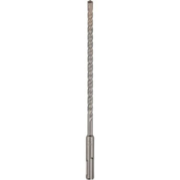 Rotary Hammer Drill Bit, 3/8 in dia, 6 in lg, Carbide, Bright, 4 in Cutting dp