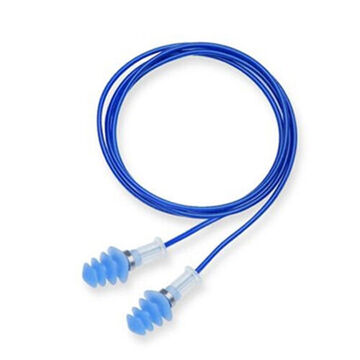 Reusable Ear Plug, 25 db, Flange, Blue, S
