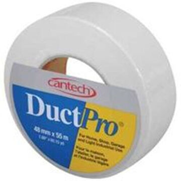 Duct Tape, 55 m lg, 48 mm wd, 8.5 mil thk, White