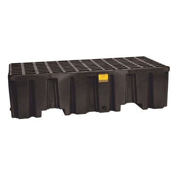 Drum Spill Pallet, 2 Drums, 66 gal, 26.25 in ht, Black