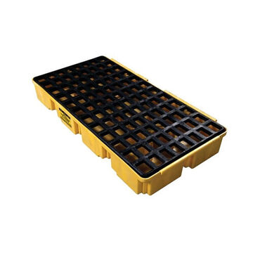 Drum Spill Pallet, 2 Drums, 30 gal, 6.63 in ht, Yellow