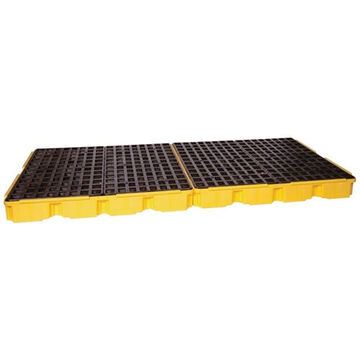 Drum Spill Pallet, 8 Drums, 121 gal, 6.5 in ht, Yellow