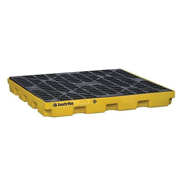 Drum Spill Pallet, 4 Drums, 49 gal, 5.5 in ht, Yellow