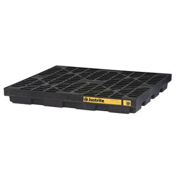 Drum Spill Pallet, 4 Drums, 49 gal, 5.5 in ht, Black