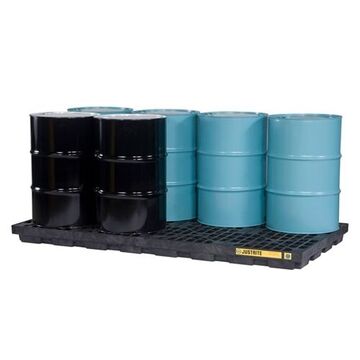 Drum Spill Pallet, 8 Drums, 98 gal, 5.5 in ht, Black