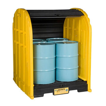 Drum Spill Pallet, 4 Drums, 79 gal, 72.25 in ht, Yellow
