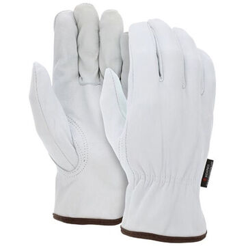 Gants de conducteur, M, paume en cuir de chèvre pleine fleur, vert, pouce Keystone