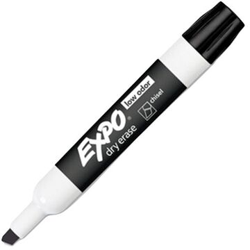 Low-Odor Dry Erase Marker, Black, Chisel