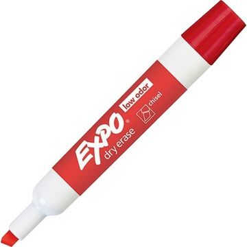 Low-Odor Dry Erase Marker, Red, Chisel, Large