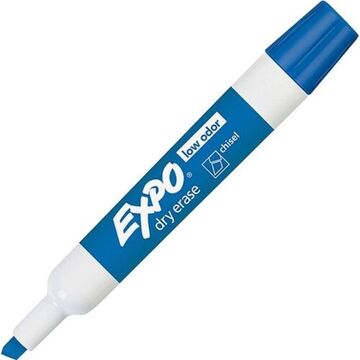 Low-Odor Dry Erase Marker, Blue, Chisel, Large