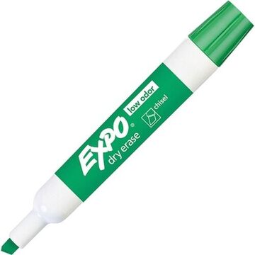 Low-Odor Dry Erase Marker, Green, Chisel, Large
